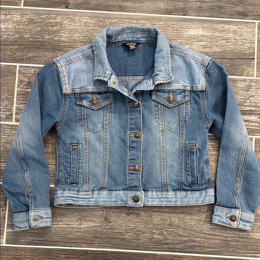 Hudson Jeans Blue Cropped Jean Jacket